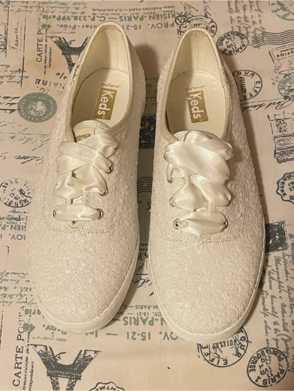 Sparkling Ecru KEDS Brides Sneakers 
sz 7 1/2W
